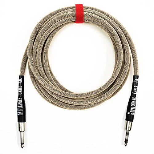 Rattlesnake Cable - 15 Foot Standard Dirty Tweed Guitar Instrument Cable Straight to Straight 1/4-Inch plugs