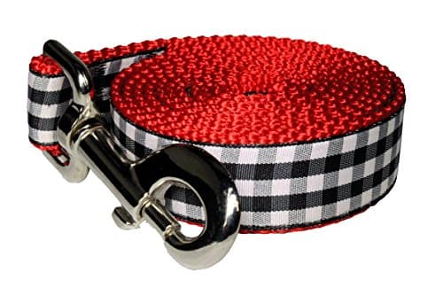 Paw Paws USA Picnic Basket Dog Leash, Large, Black/Red