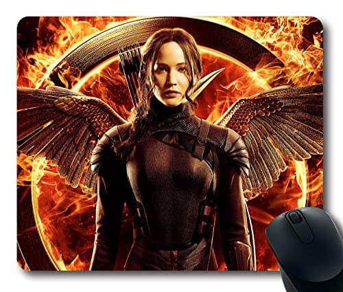 Custom Gaming Mouse Pad with The Hunger Games Mockingjay Part Three Non-Slip Neoprene Rubber Standard Size 9 Inch(220mm) X 7 Inch(180mm) X 1/8 Inch(3mm) Desktop Mousepad Laptop Mousepads Comfortable Computer Mouse Mat