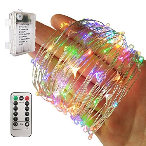 LED Starry String Lights, illumiForce Battery Operated Fairy Lights, 32.8ft 100LEDs, 8 Light Modes With Remote Control, Decorations for Patio Birthday Party Christmas Home Decor, Multi-color, Outdoor