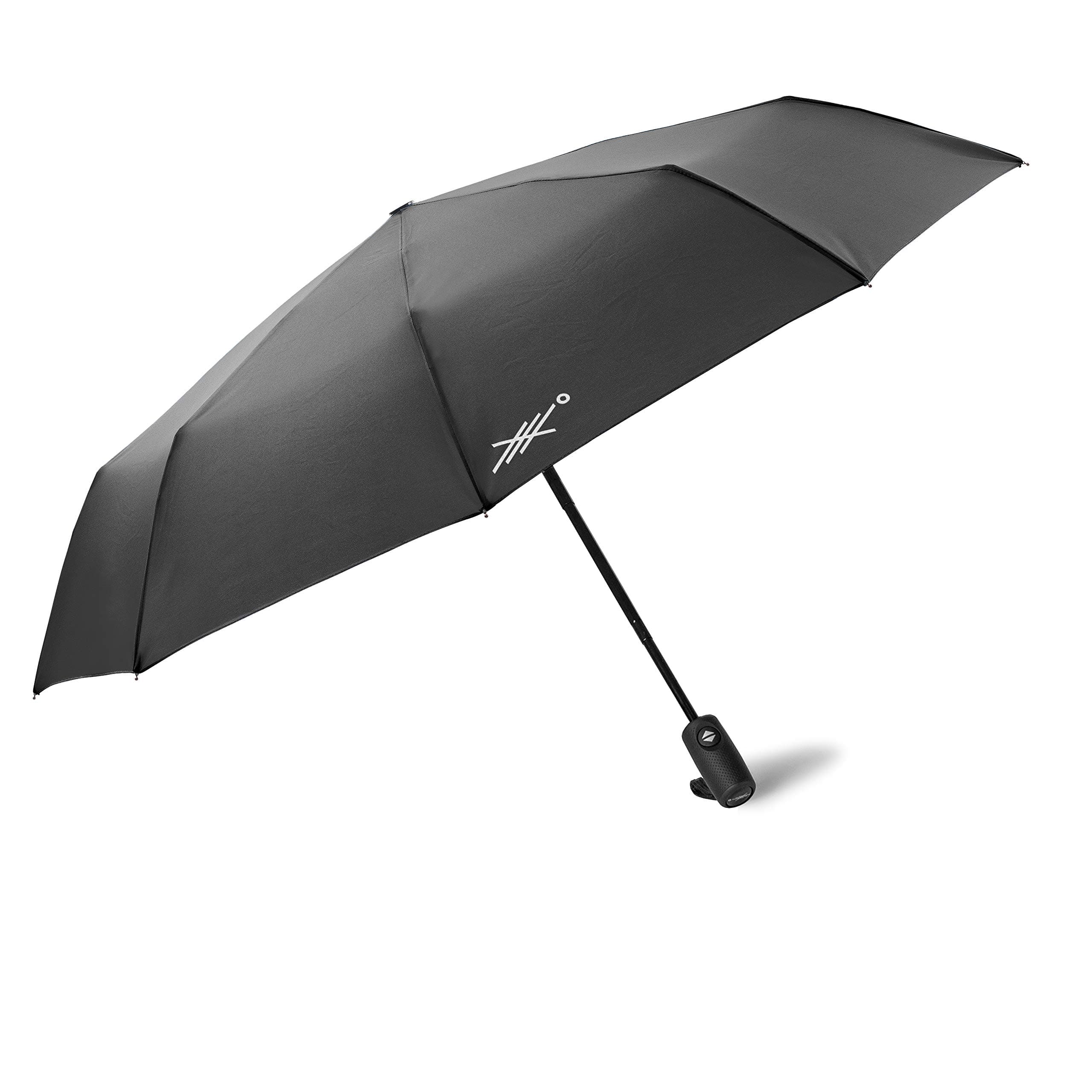 Extreme Degrees Travel Umbrella with Weatherproof Coating. Folds to 11.5 Inches. (Black)