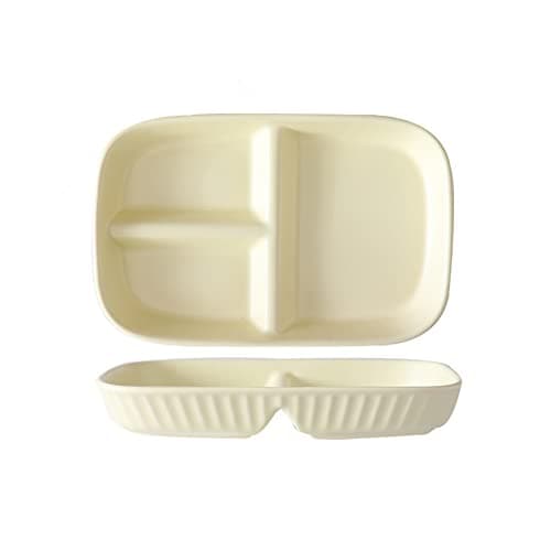 OnePine Porcelain Diet Dinner 3 Compartment Plate, Portion Control Plates, Divided Dinner Plates for Adults