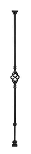 Carolina Stair Supply Basket Adjustable Baluster, Satin Black
