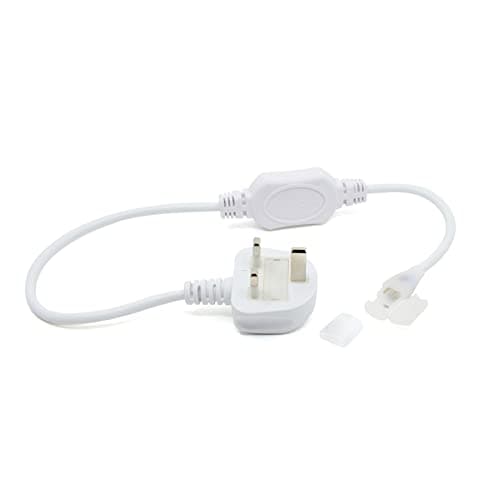 G.W.S® 4M Cool White 6000K AC 220V-240V Seamless LED COB Strip Light with Standard UK Plug, IP65 Waterproof, Cuttable Every 50CM