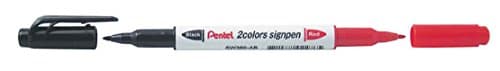 12pcs Pentel SW380-AB 2 Colors Sign Pen (Box Set) - Red/Black