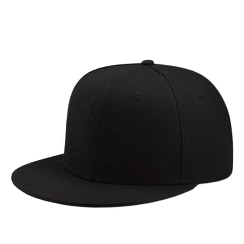 Classic Snapback Hat Cap Hip Hop Style Flat Bill Blank Solid Color Adjustable Size