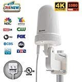 ANTOP Outdoor/Attic TV Antenna Omni-Directional Complete 360° Reception,Exclusive Smartpass Amplifier Delivers The Correct Range, Durable Exterior & Weather Resistant Fit Outdoor/RV/Attic