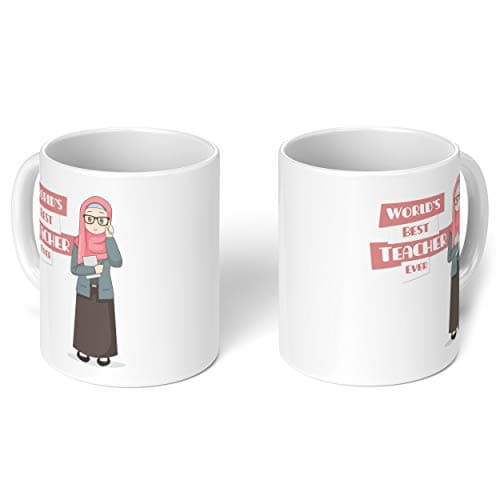 1 Mug - "Best Teacher Ever" Teachers Mug - Perfect for your cuppa Coffee, Tea, Karak, Milk, Cocoa or whatever Hot or Cold Beverage you Drink! - 11 Oz - White Colour