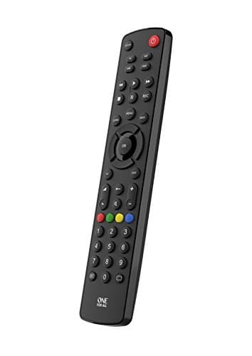 One For All URC1240 Contour Universal 4 in 1 Remote Control, Black, 2.0 cm*22.3 cm*4.4 cm & Contour TV Universal Remote Control URC1210 – Ideal replacement for all types of TVs - Black