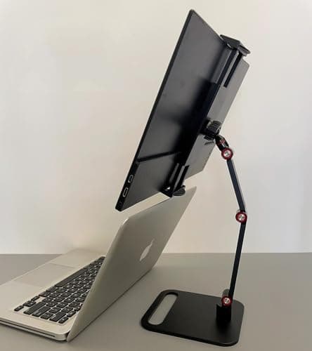 Portable Monitor Holder for 12-17.3 Inch Screen, Universal Expandable Display Base, 12.9 Inch Tablet Stand, Adjustable Desktop Clamp Stand