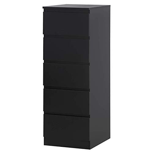 Fineboard Storage Dresser with 5 Drawers Universal Organizer Unit, Black