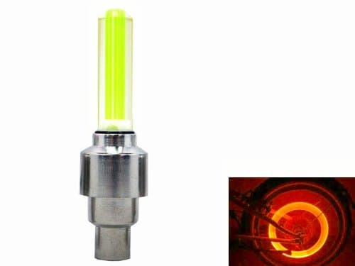 Cases Kingdom Yellow LED Flash Tyre Wheel Valve Cap Light for Car Bike Bicycle Motorbicycle Wheel Light 2pcs