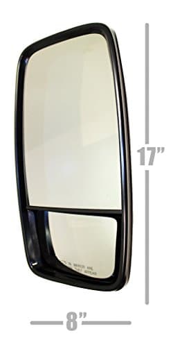 Lucerix - 17"x8" West Coast-Mirror - Hand Set - 2 in 1 - Driver/LH Side Mirror - 3/4" (19mm) Tube-Style Clamp
