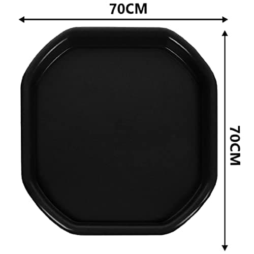 Small 70CM X70CM Durable Plastic Tuff Tray – Ideal for Mixing Cement, Sand, Plaster or Use in Messy Crafts, DIY Projects, and Outdoor Activities. (3, Black)