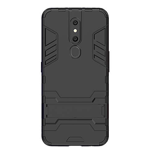 Oppo F11 PRO Case, SsHhUu Shock Proof Cover Dual Layer Hybrid Armor Combo Protective Hard Case with Kickstand for Oppo F11 PRO 2019 (6.53") Black