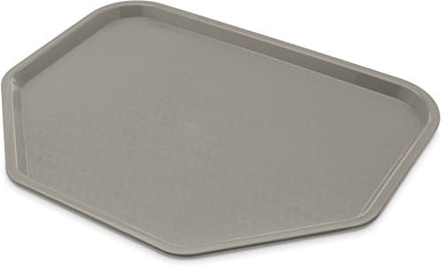 Carlisle CT1713TR23 Café Trapezoid Plastic Cafeteria/Fast Food Tray, 18" x 14", Gray