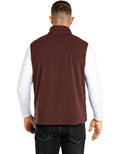 33,000ft Men's Fleece Gilets Lightweight Sleeveless Jacket Vest Windproof Bodywarmer Outerwear Golf Gilet With Zip Pockets for Hiking Cycling Running
