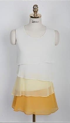 2014 New Fashion Korean Style Blouses Women's Multi-layered Sleeveless Vest Chiffon Shirts Hot Sale (XXXL, yellow)