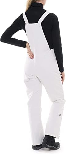 SkiGear Women's Essential Insulated Bib Overalls, White, Small Short