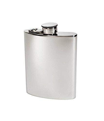 Wentworth PewterPlain Pewter Kidney Flask,Hip Flask, Spirit Flask, 6oz capacity, with captive top