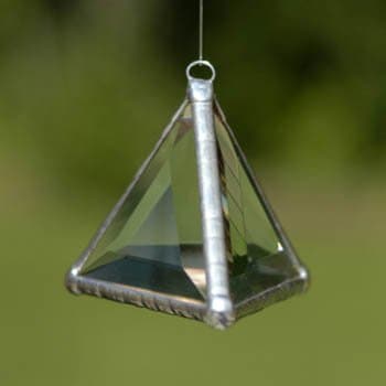 Rainbow Water Prism - Pyramid Rainbow Maker - Clear Stained Glass Suncatcher