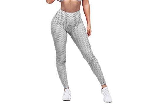 Tiaoqi Women's High Waist Ruched Butt Lifting Slimming Soft Leggings Textured Stretchy Tummy Control Yoga Pants