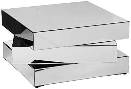 Meridian Furniture Haven Collection Modern Contemporary Mirrored Coffee Table Featuring a Bold Geometric Design, 39.5" W x 39.5" D x 18.5" H