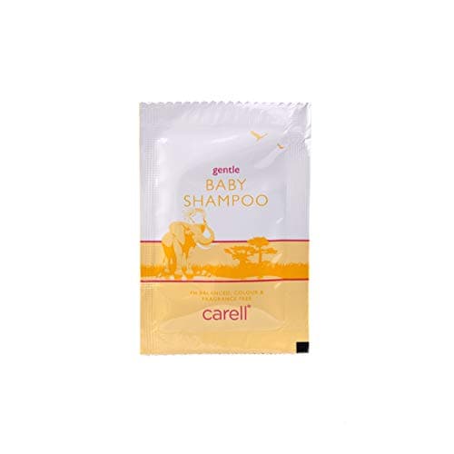 Carell Baby Shampoo 7ml Sachet - Dermotologically Tested - Box of 100 Sachets (100 x 7ml) - Travel Friendly, Fragrance Free