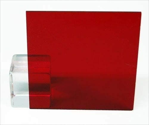 1/8" (3mm) Dark Red Translucent Acrylic Plexiglass Sheet 12"x12" Cast (0.118") Thick Nominal Size AZM