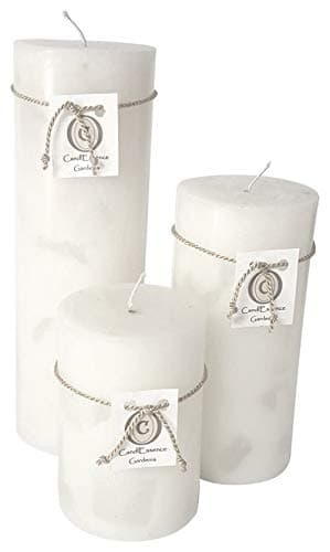 Handmade Scented Candle - Long Burning Pillar - Gardenia Scent (Set of 3)