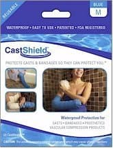 CastShield Waterproof Cast Cover and Bandage Protector Medium Size, Blue