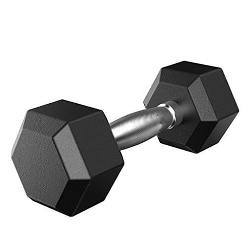 Sayhi Barbell Set Of 1 Hex Rubber Dumbbell With Metal Handles Exercise & Fitness Dumbbells Neoprene Hand Weight (E)