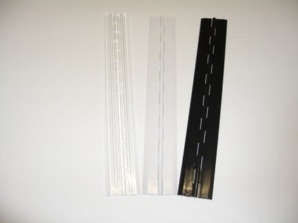 Acrylic Piano Hinge - Pack of 12 Hinges - Color: Clear