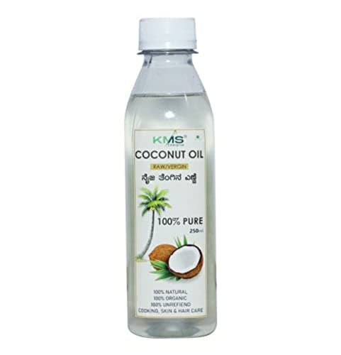 KMS Enterprise Raw/Organic Coconut Oil (Cold Pressed) 250ML | Improve our Immunity Power | 100% Natural & Pure | No Chemical Involved | Home Made | Testy and Healthy Food