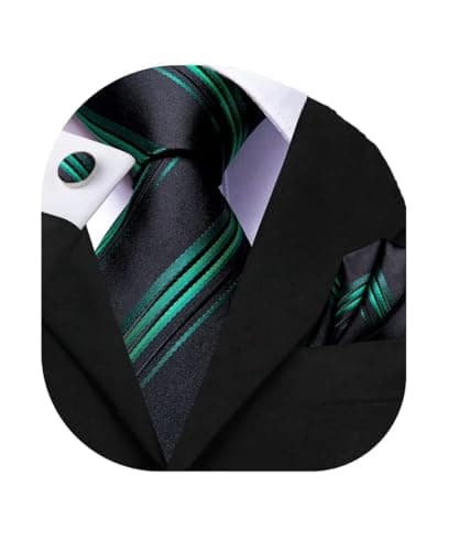 Dubulle Mens Tie Set Necktie and Pocket Square with Cufflinks Gift Box