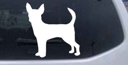 White 3in X 3in -- Chihuahua Dog Animals Car Window Wall Laptop Decal Sticker