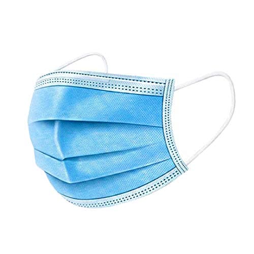 Mocure 100 PCS Disposable Face Masks Adjustable Earloop Mouth Cover 3-Layer Safety Masks