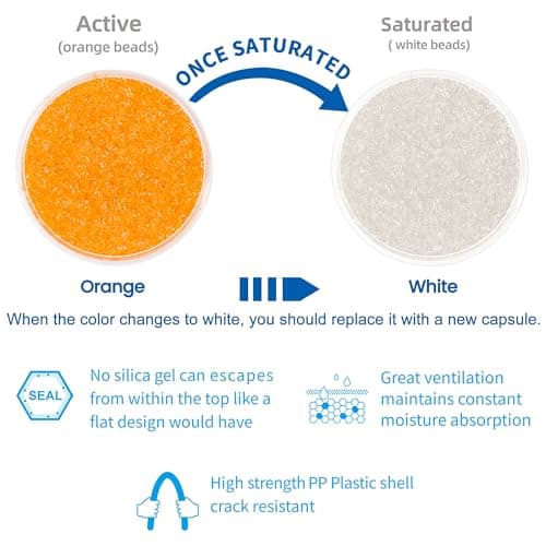 Wisesorb Hearing Aid Dryer, Dehumidifier & Storage Jar Set (1 Jar, 1pcs × 30g Orange Capsules)