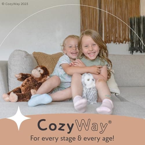 CozyWay Baby & Toddler Socks with Grippers Non Slip Ankle Grip Socks For Boys and Girls - Comfy Soft Cotton - 12 Pack