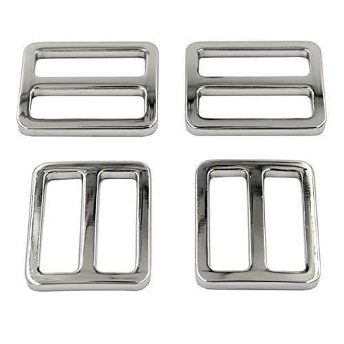 DGOL 10pcs 1" Zinc Alloy Slider Tri-Glide Buttons Webbing Strap Tri Glide Adjustable Buckle Fasteners (Gun Metal)