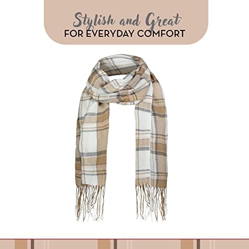 Winter Scarf for Women - Plaid Scarf Soft Luxurious Cashmere Feel Warm Long Oversized Ladies Scarves for Winter