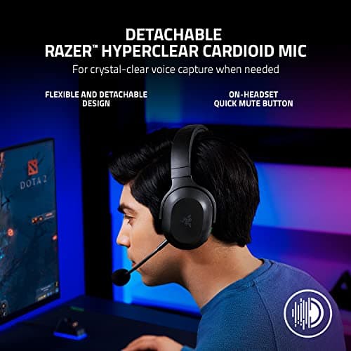 Razer Barracuda X Wireless Gaming & Mobile Headset (PC, Playstation, Switch, Android, iOS): 2022 Model - 2.4GHz Wireless + Bluetooth - Lightweight 250g - 40mm Drivers - 50 Hour Battery - Black