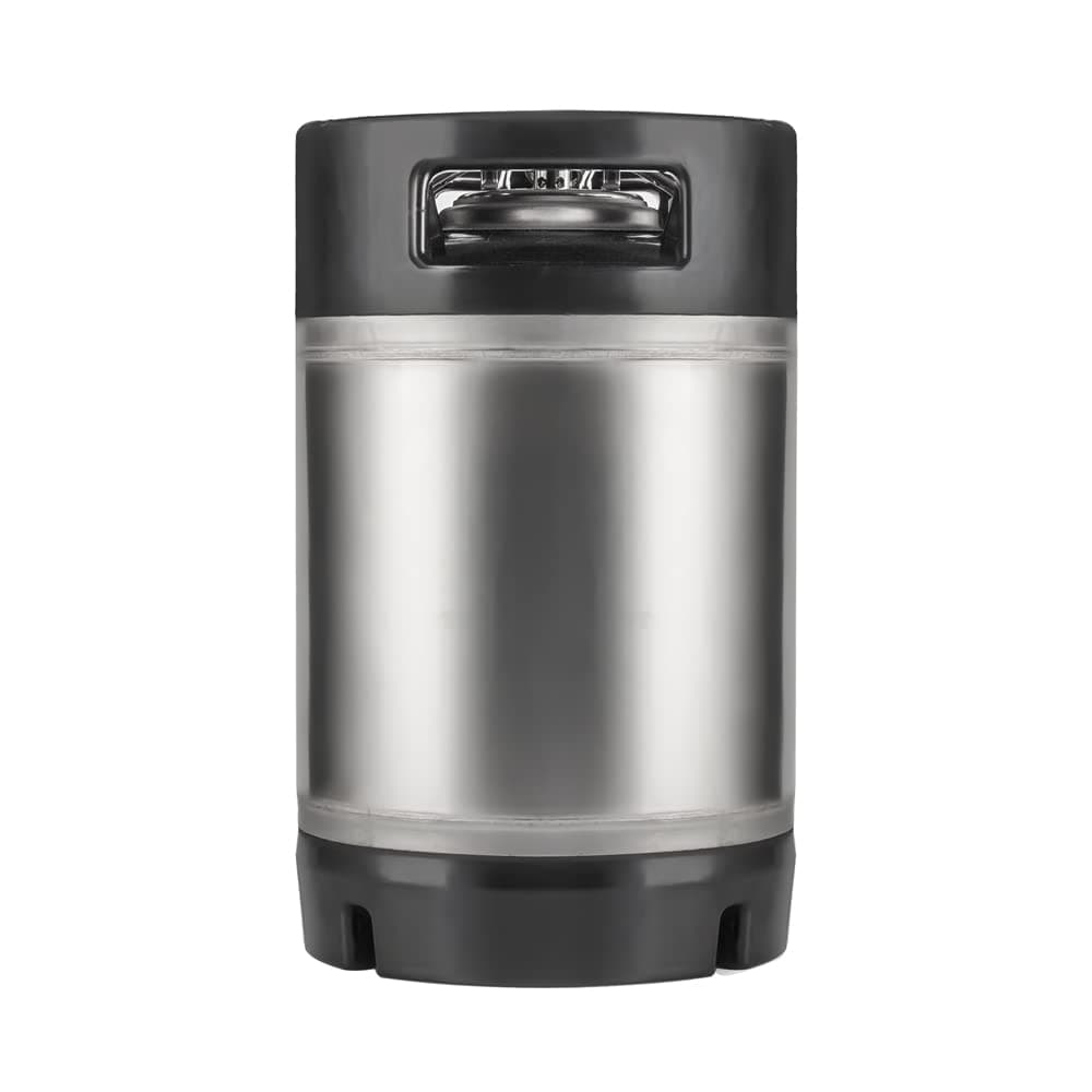 TMCRAFT New 2.5 Gallon Ball Lock Keg, Stainless Steel Beer Keg with Dual Rubber Handle for Home Brew