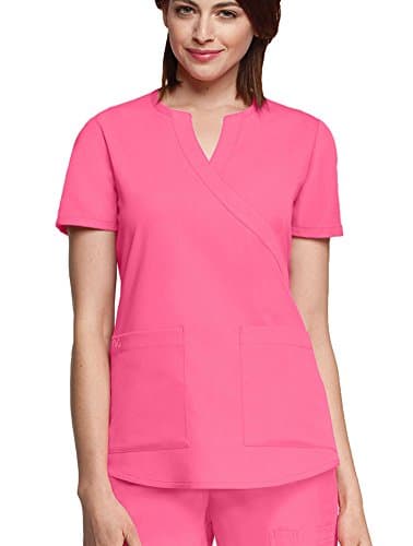 Barco ''NRG' 2 Pocket Mock Wrap Top' Strawberry X-Small