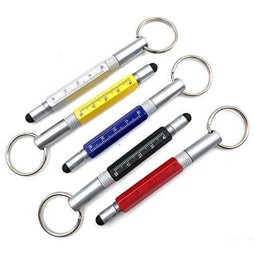 Longjet Multifunction Ballpoint Pen, 6 In 1 of Ball Pen, Stylus, Screwdriver, Scale,Keychain, 1 Pack (Black)