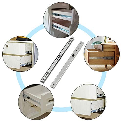 Yoohey Metal 7.2 inch Drawer Slides, Ball Bearing Two Way Slide Track Rail 0.7 inch Wide 1 Pair