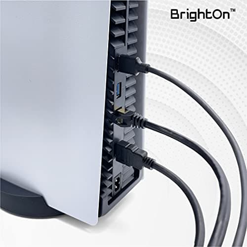 BrightOn - Optimized Set Compatible with PS5 | 8K HDMI 2.1 HDR 8K@60Hz/4K@120Hz Gold Plated | CAT 7 Super High Speed Gold Plated | Fast Charge Cable (PS5)