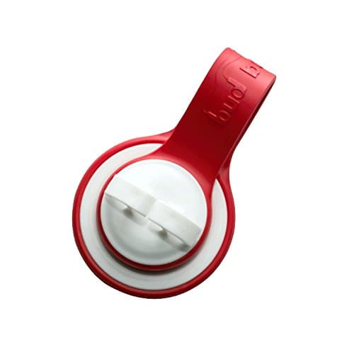 Bud Buttons by SPRK - Magnetic Headphone & Earbud Cord Organizer - Sure Stay Clip Great for Musicians, Runners & Outdoor Fitness (Red/White)