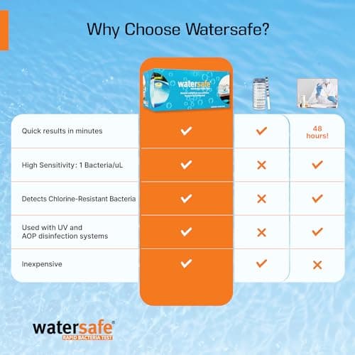 Watersafe Rapid Bacteria Water Test 10-Pack for Pools, Gyms, Water Parks, Janitorial