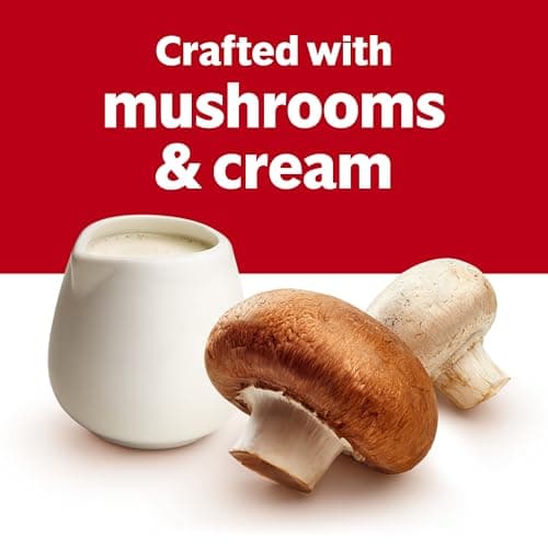 Campbell's Condensed 25% Less Sodium Cream of Mushroom Soup, 10.5 oz Can (12 Pack)